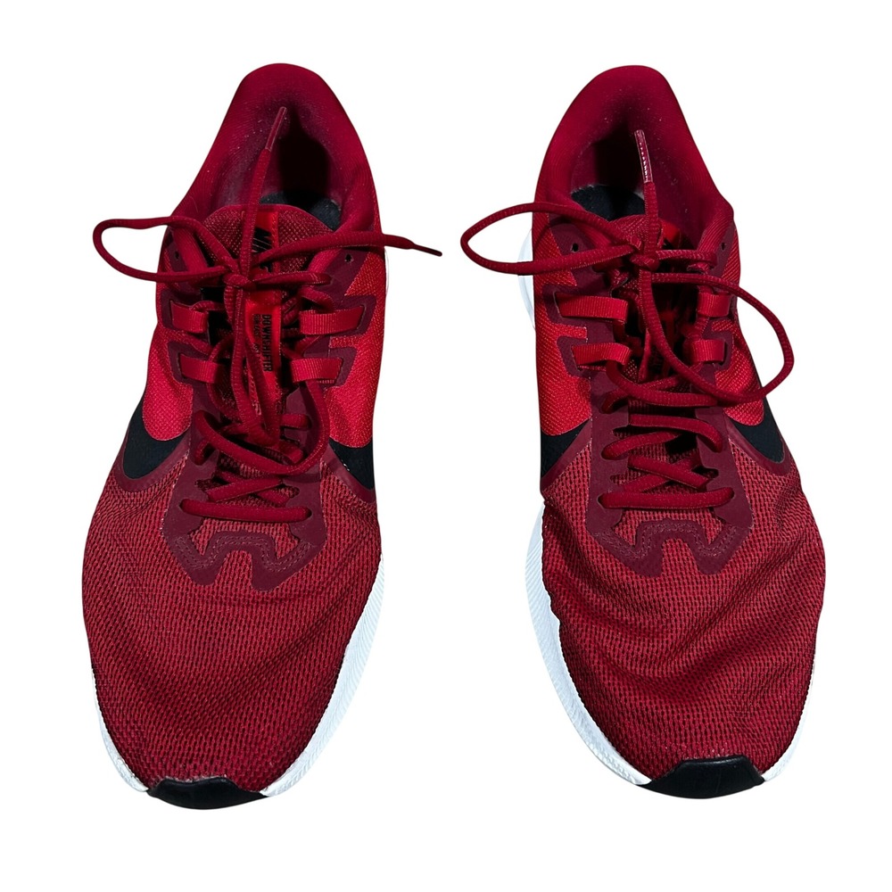 Nike Downshifter 9 Solid Running Shoes Red Black Athletic Sneakers Size 12